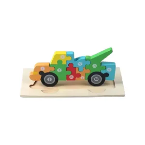 10Pcs Wooden 3D Tow Truck Puzzle F47-72-1