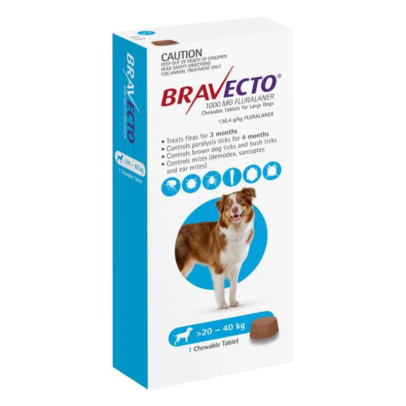 3 Month Bravecto Chew for Large Dogs Blue FREE GIFT WITH PURCHASE!*