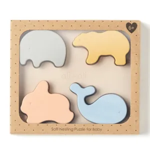 4-Piece Silicone Animal Puzzle