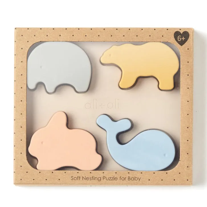 4-Piece Silicone Animal Puzzle