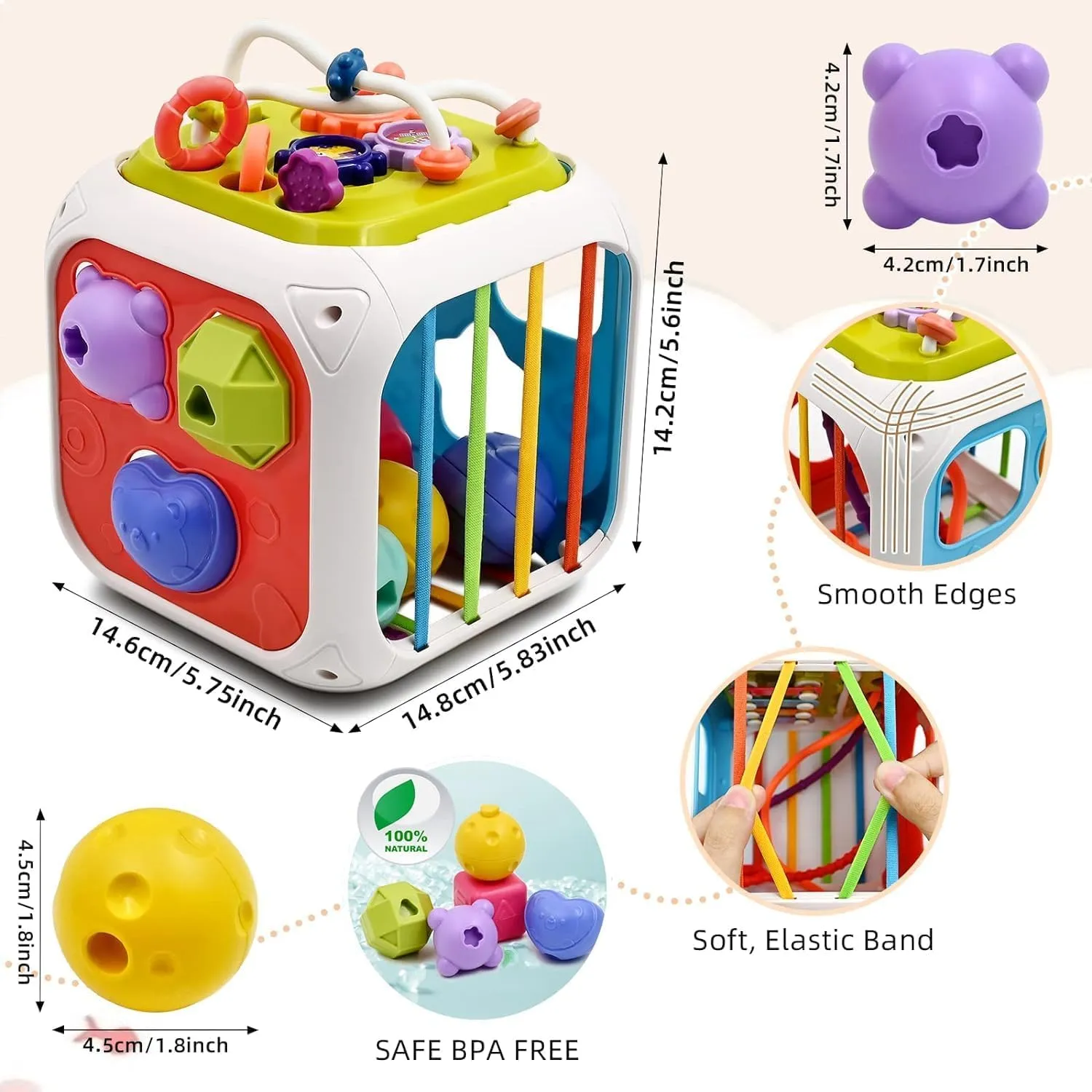 7 IN 1 MONTESSORI SENSORY TOYS FOR BABY 6 9 12 18 MONTHS NEWBORN GIRL BOY EDUCATIONAL GIFT MOTOR SKILLS ACTIVITY CUBE GAMES FOR CHILDREN 1 2 YEARS BIRTHDAY GIFT