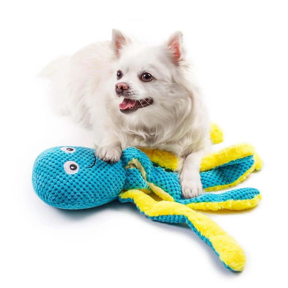 AllPetSolutions Soft Plush Dog Toy Octopus Squeaker