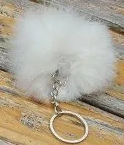 Alpaca Fuzzball Keychain