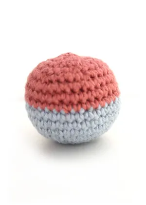 BLUE AND SALMON CROCHET BALL