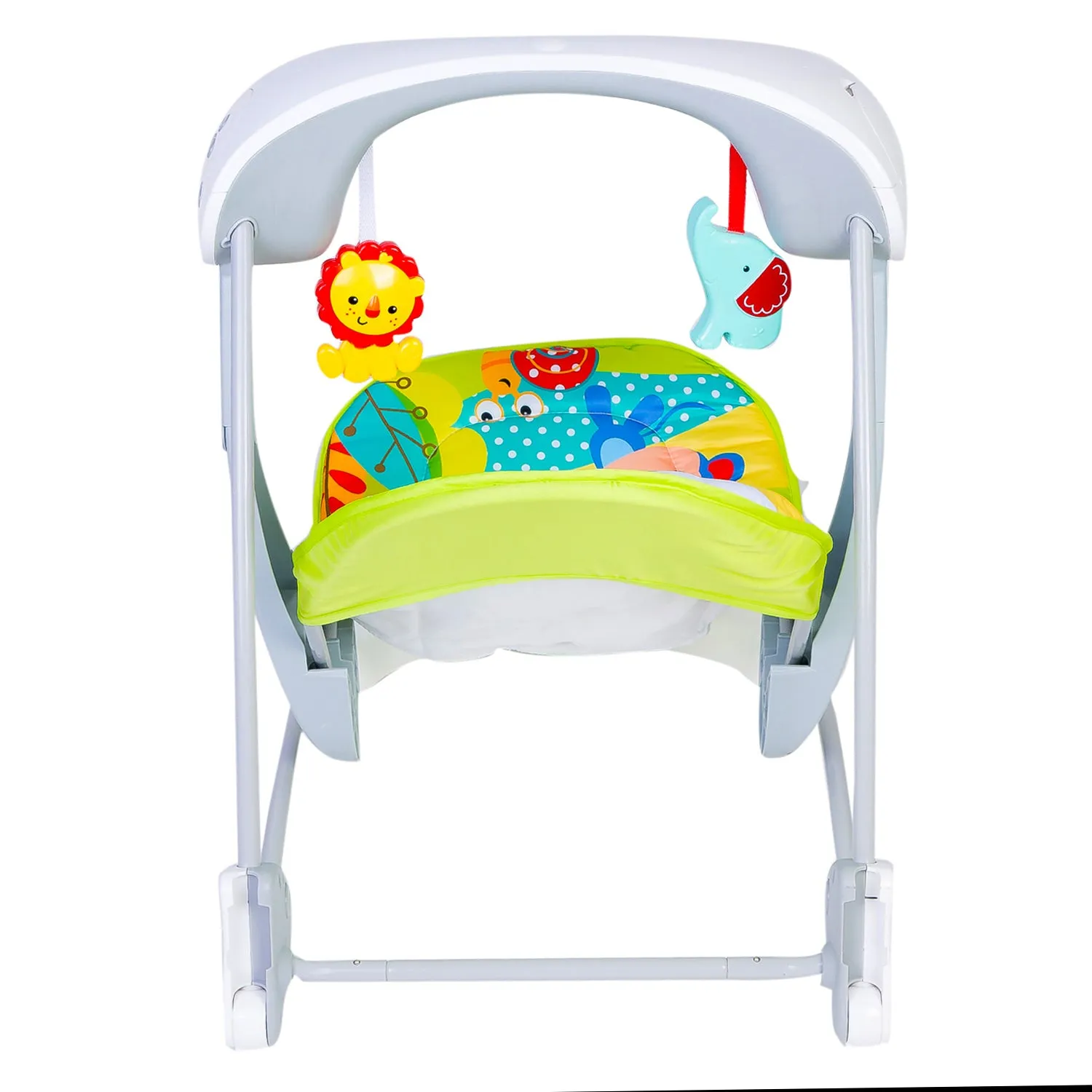 Bright Stars Foldable Musical Comfortable Swing Jungle Print Green