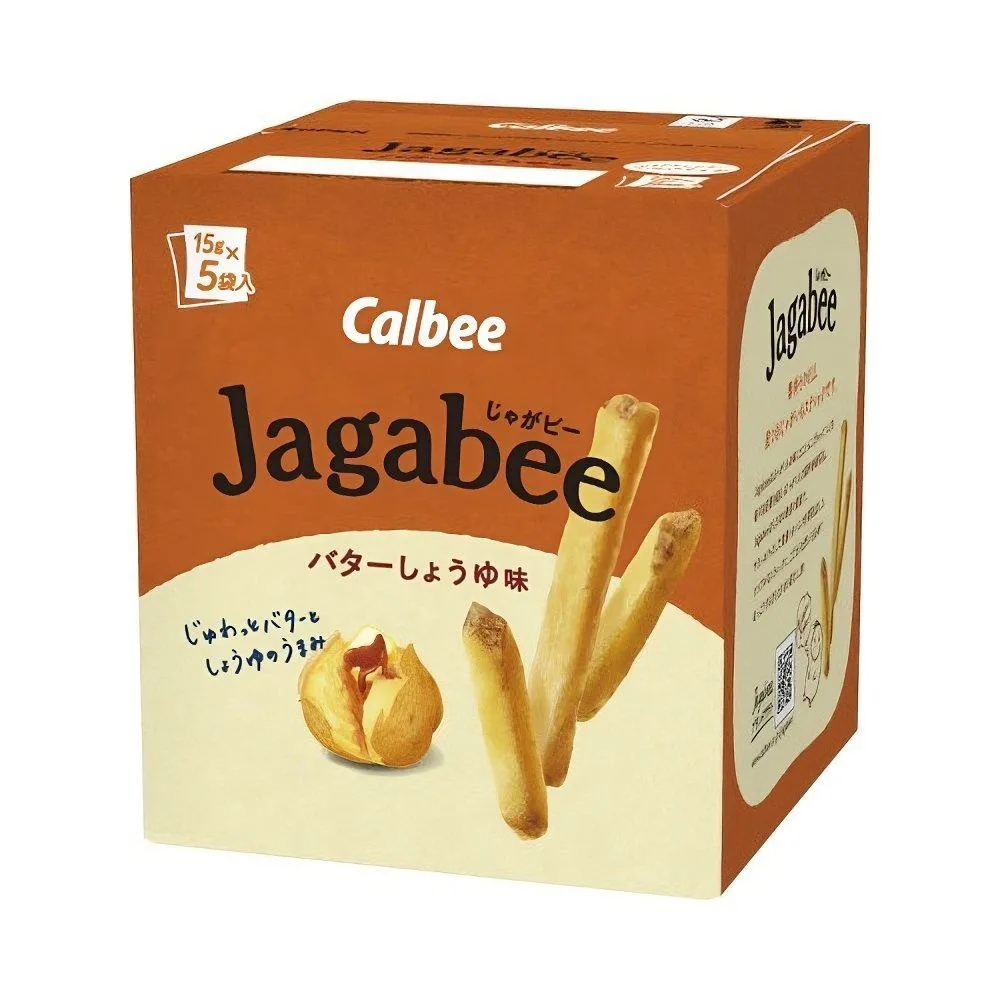 Calbee Jagabee Potato Sticks Snack Butter Soy Sauce (Pack of 3)