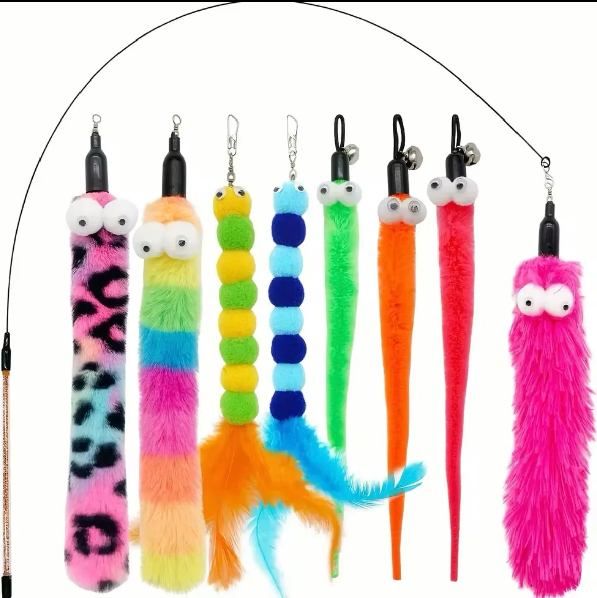 Cat Toy Wand with 8 Toy Attachments