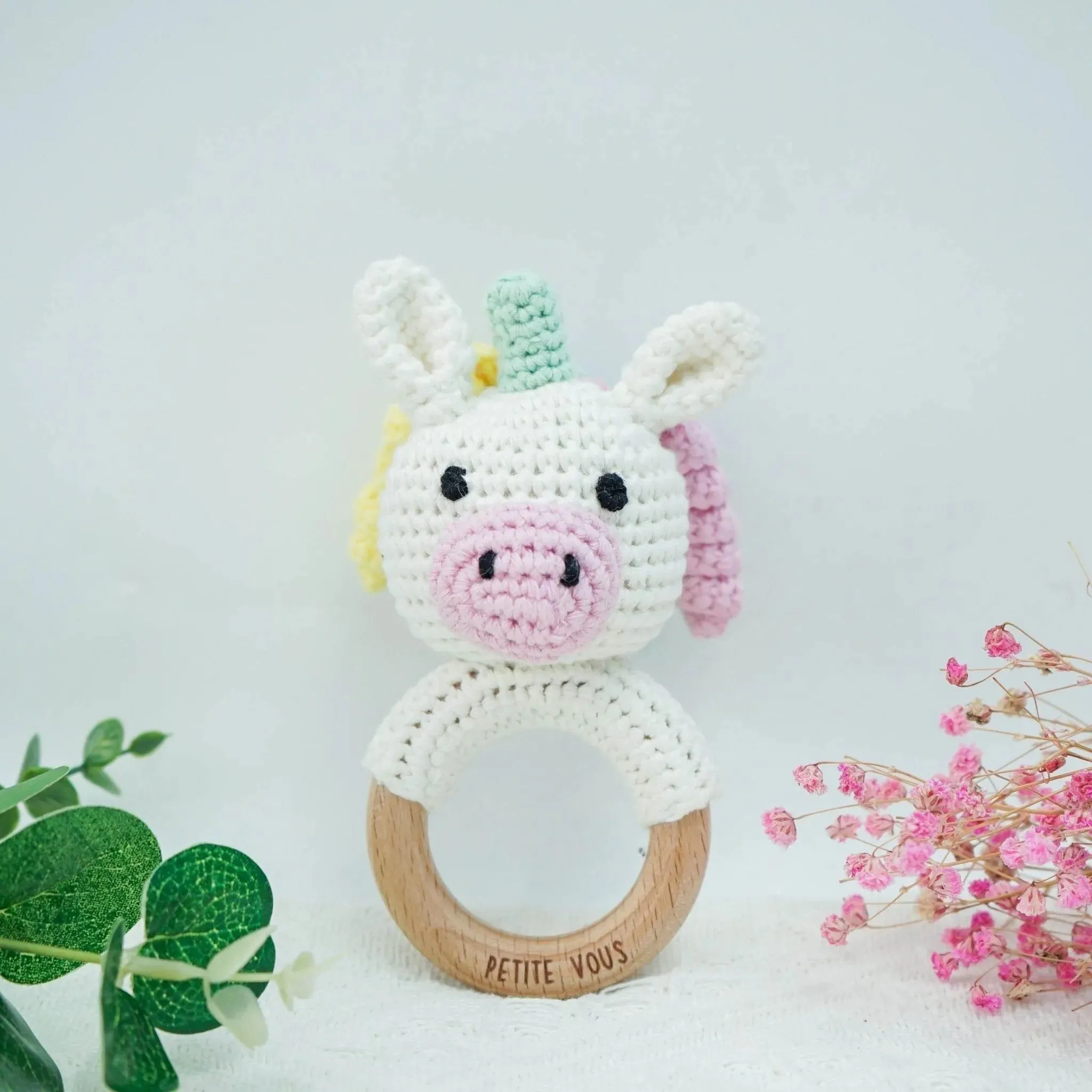 Crochet Ring Rattle - Isla Unicorn