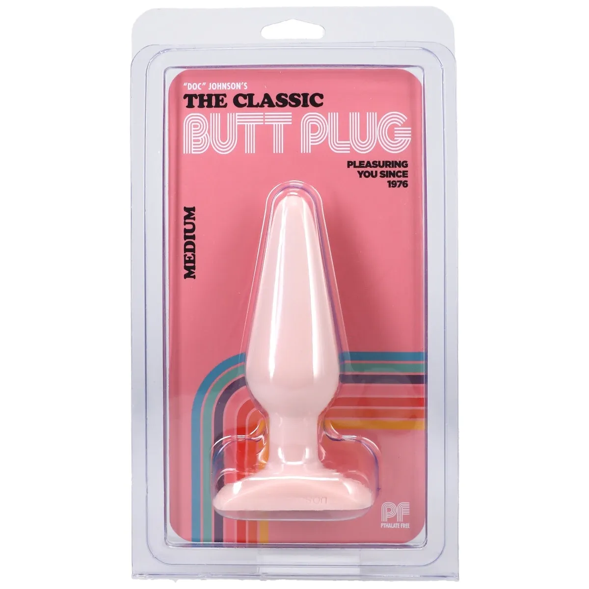 Doc Johnson Classic Butt Plug Smooth Pink Medium