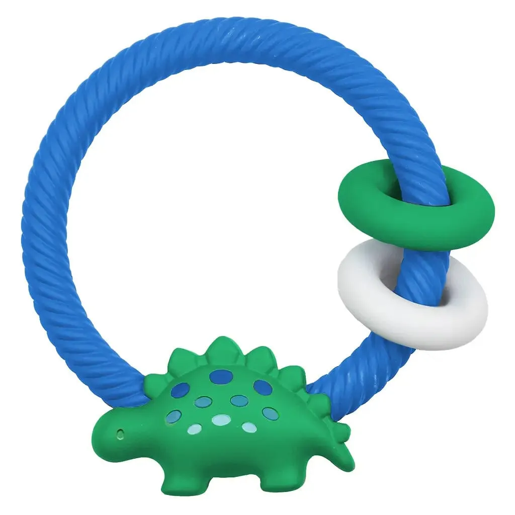 Green Dino Ritzy Rattle™ Silicone Teether Rattle