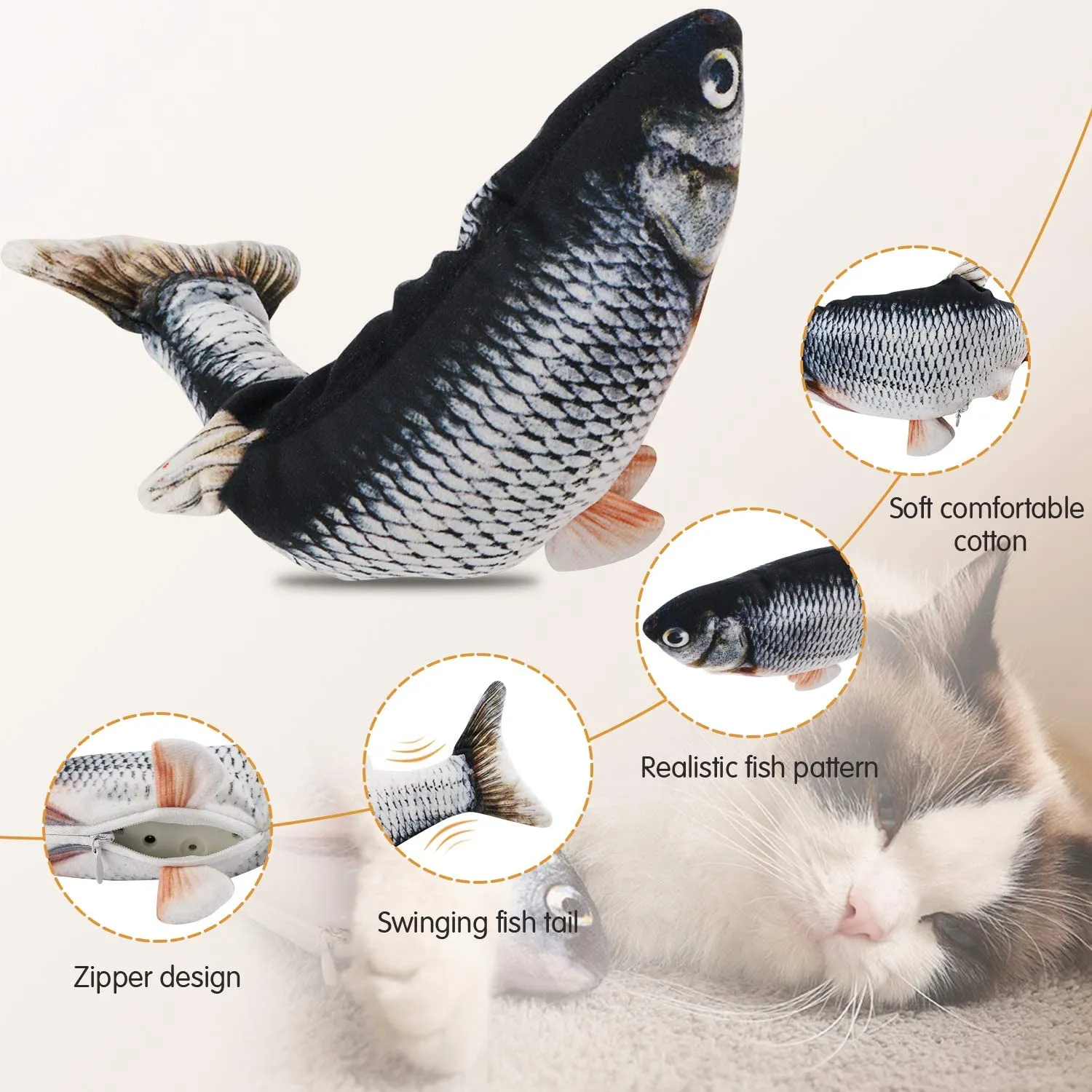 Interactive Floppy Fish Toy for Cats