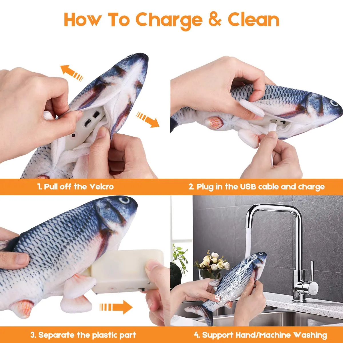 Interactive Floppy Fish Toy for Cats