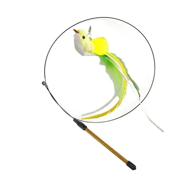 Interactive Peacock Feather Cat Toy with Bell and Suction Cup