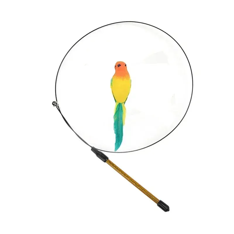 Interactive Peacock Feather Cat Toy with Bell and Suction Cup