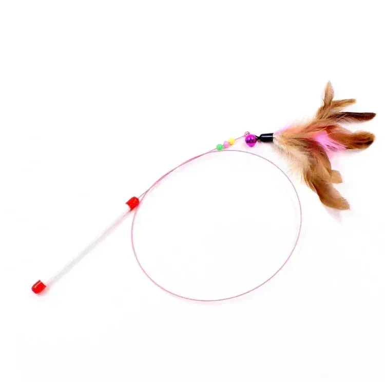 Interactive Peacock Feather Cat Toy with Bell and Suction Cup