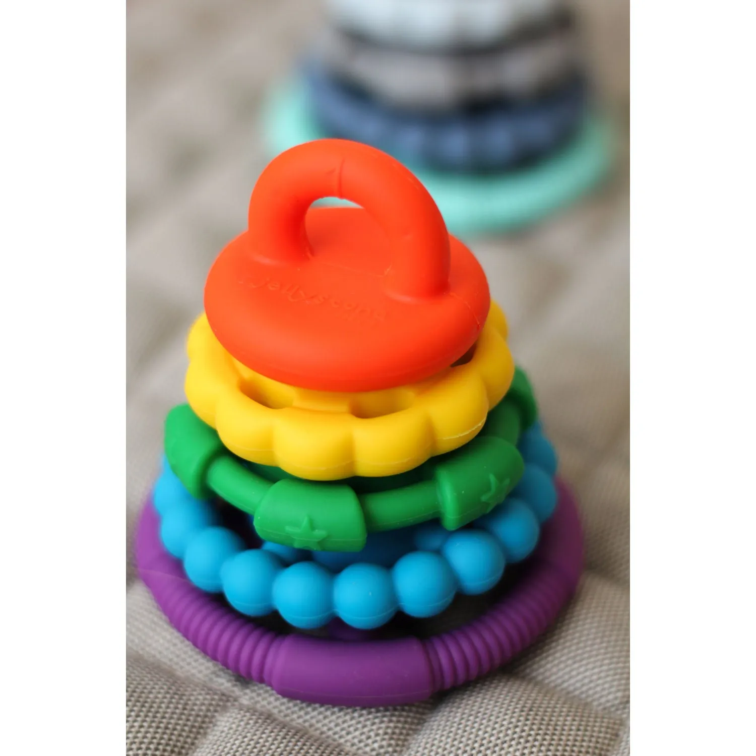 Jellystone Designs Rainbow Stacker Teether & Toy - Rainbow