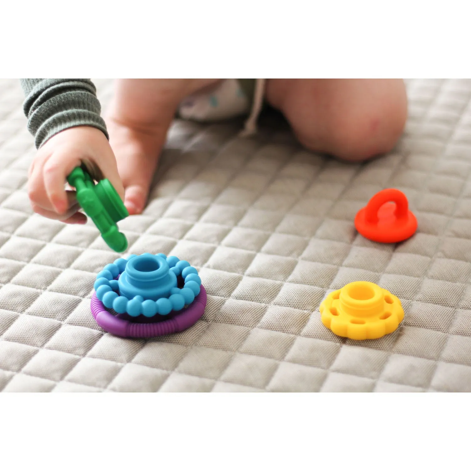 Jellystone Designs Rainbow Stacker Teether & Toy - Rainbow