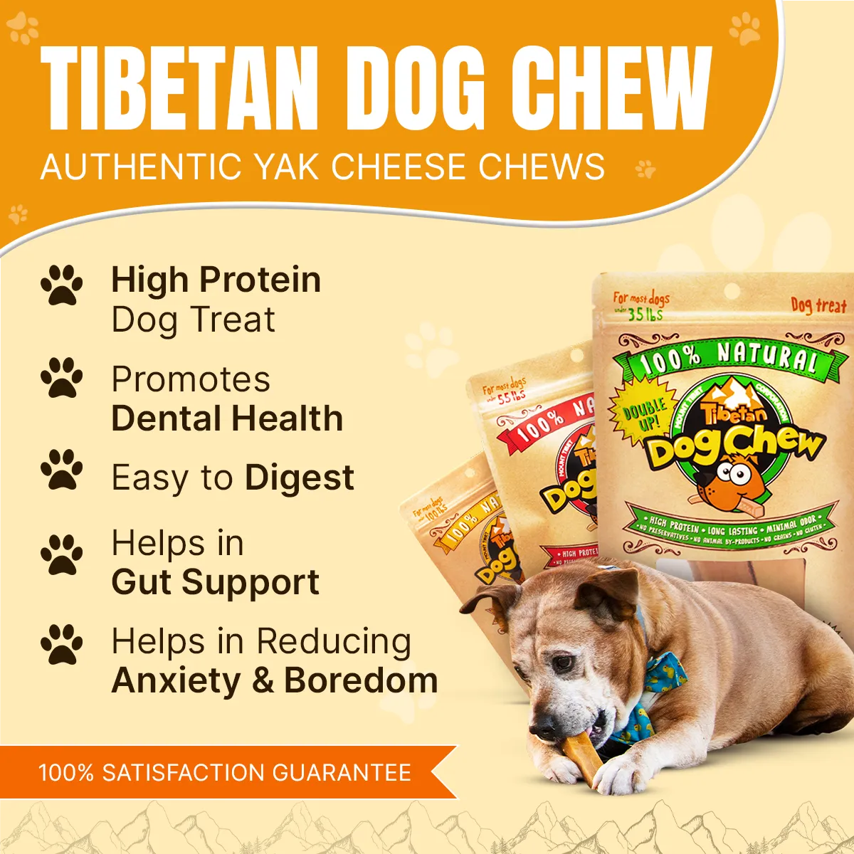 Jumbo Size Dog Chew - Long-Lasting Yak Chew for Large Dogs