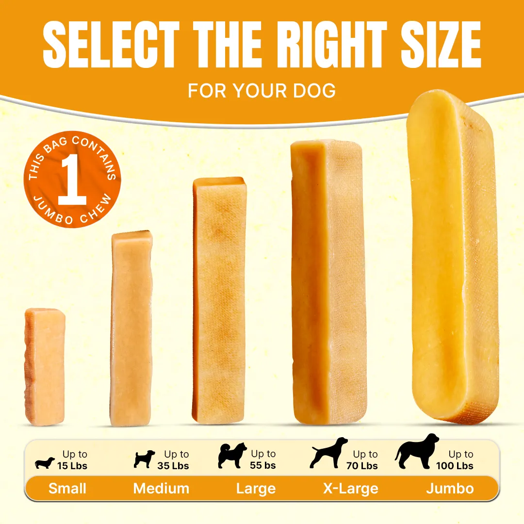 Jumbo Size Dog Chew - Long-Lasting Yak Chew for Large Dogs