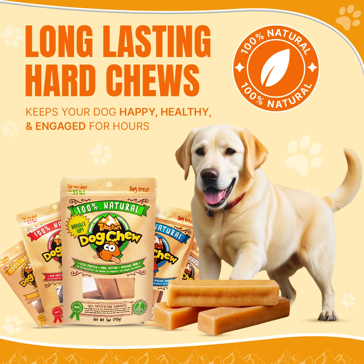 Jumbo Size Dog Chew - Long-Lasting Yak Chew for Large Dogs