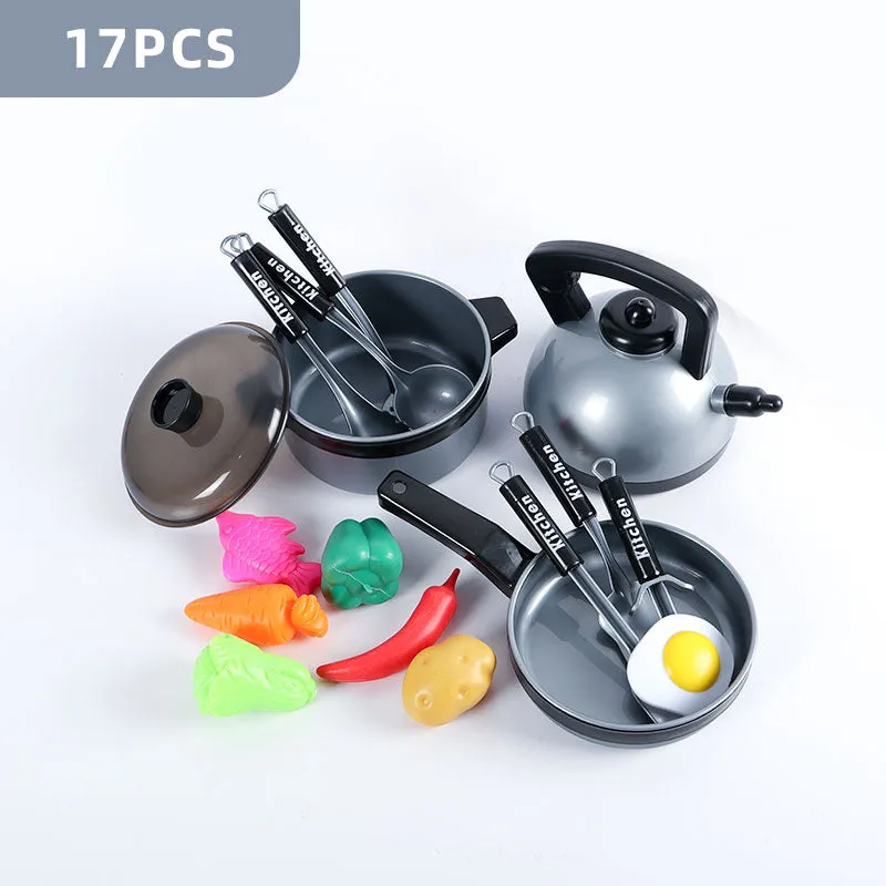 Kid's Mini Kitchen Cookware Play Set - Fun Pretend Cooking Toys!