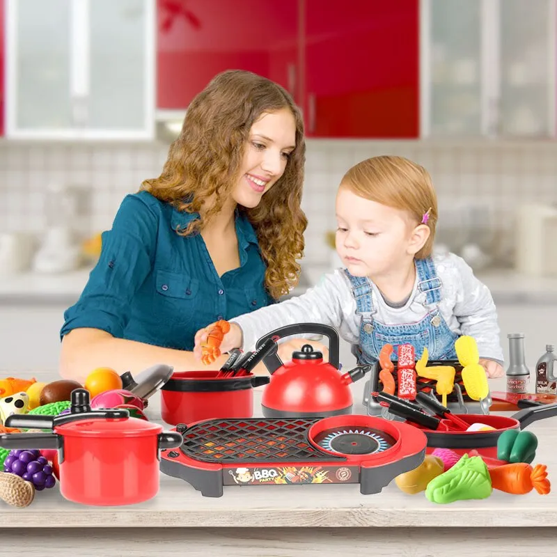 Kid's Mini Kitchen Cookware Play Set - Fun Pretend Cooking Toys!