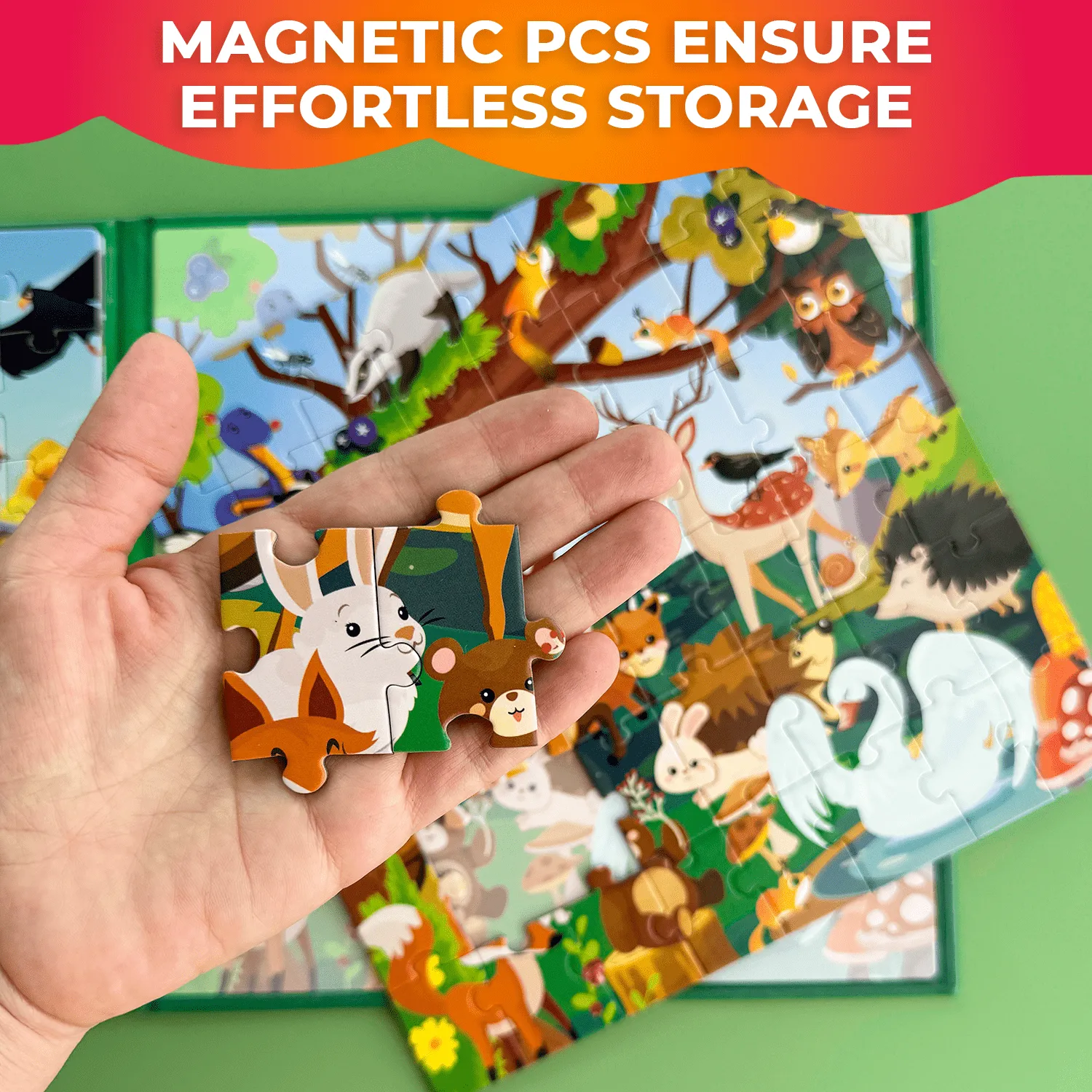 Magnetic Book 2x48 Pcs Puzzles for Kids | Farm & Forest