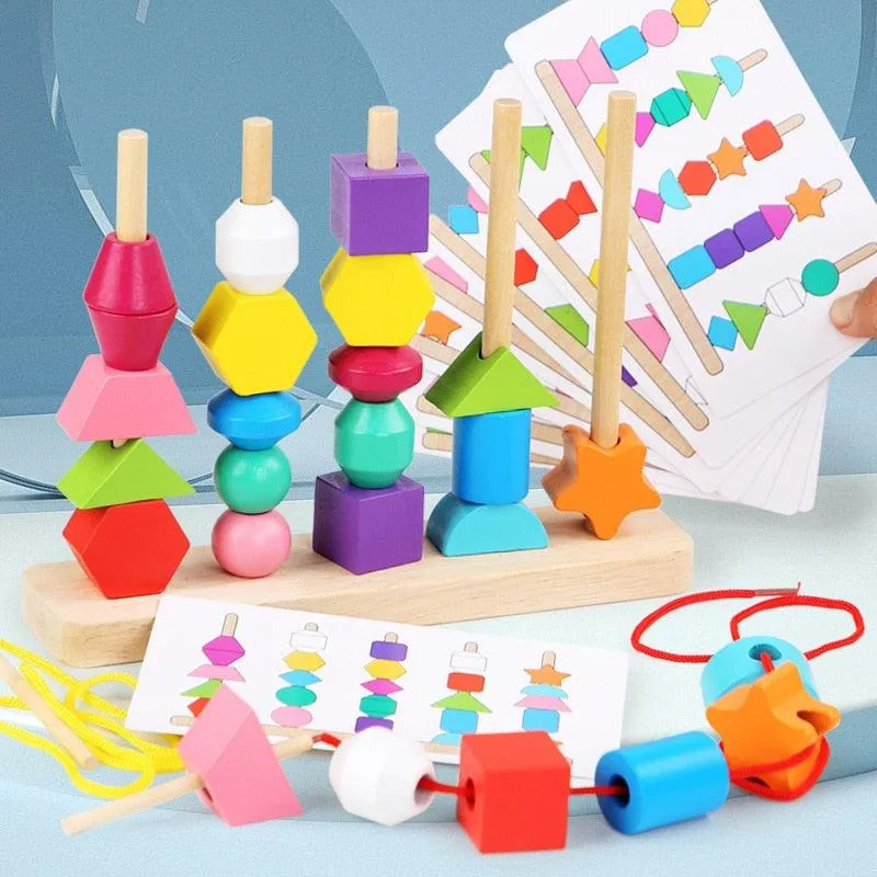 Montessori Wooden Toys Color Shape Matching Puzzle