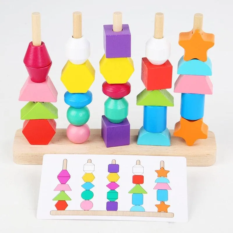 Montessori Wooden Toys Color Shape Matching Puzzle