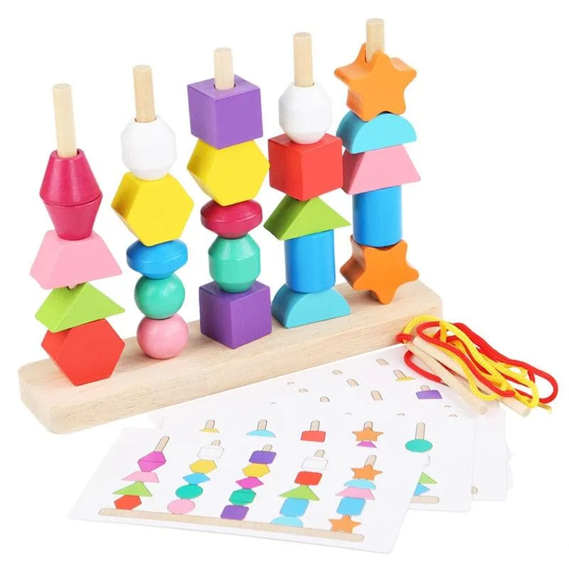 Montessori Wooden Toys Color Shape Matching Puzzle