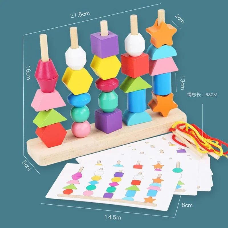 Montessori Wooden Toys Color Shape Matching Puzzle