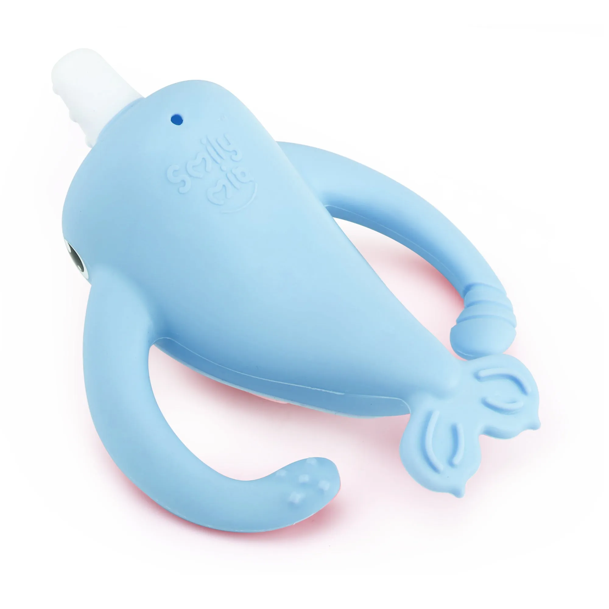 Nora Narwhal Silicone Teether - Light Blue