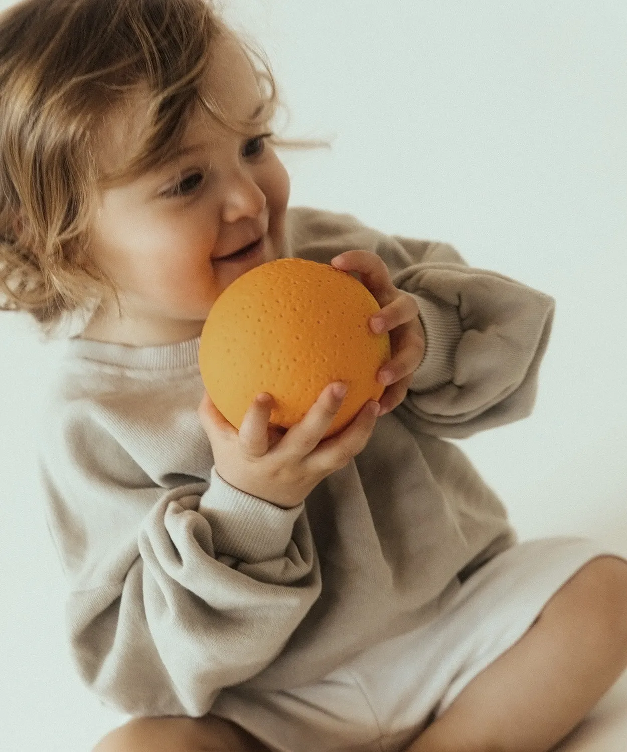 Oli & Carol Natural Rubber Baby Ball - Orange