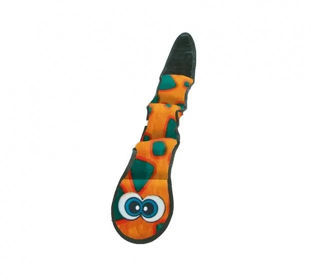 Outward Hound Invincibles Snakes Orange/Blue Squeak Dog Toy (3 Squeaker)