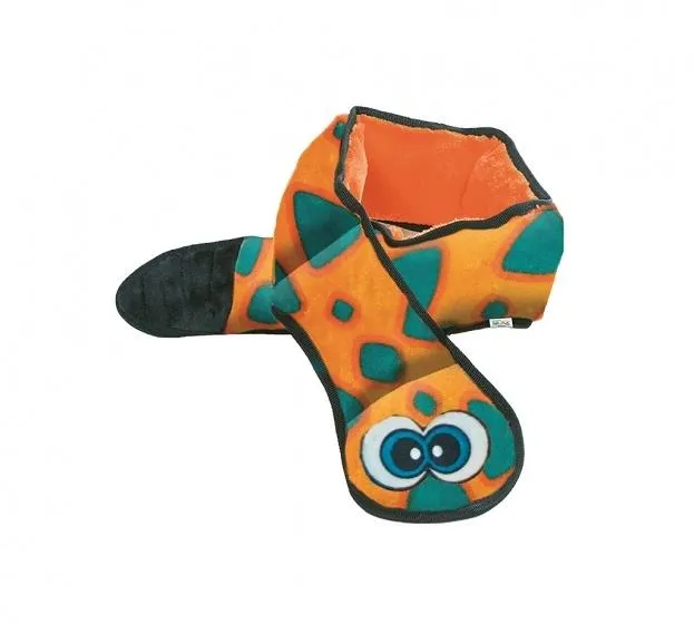 Outward Hound Invincibles Snakes Orange/Blue Squeak Dog Toy (3 Squeaker)