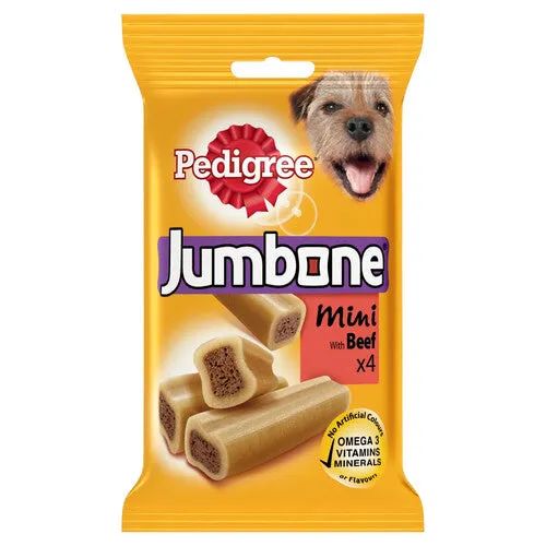 Pedigree Jumbone Small Dog Treats with Beef 4 Pack