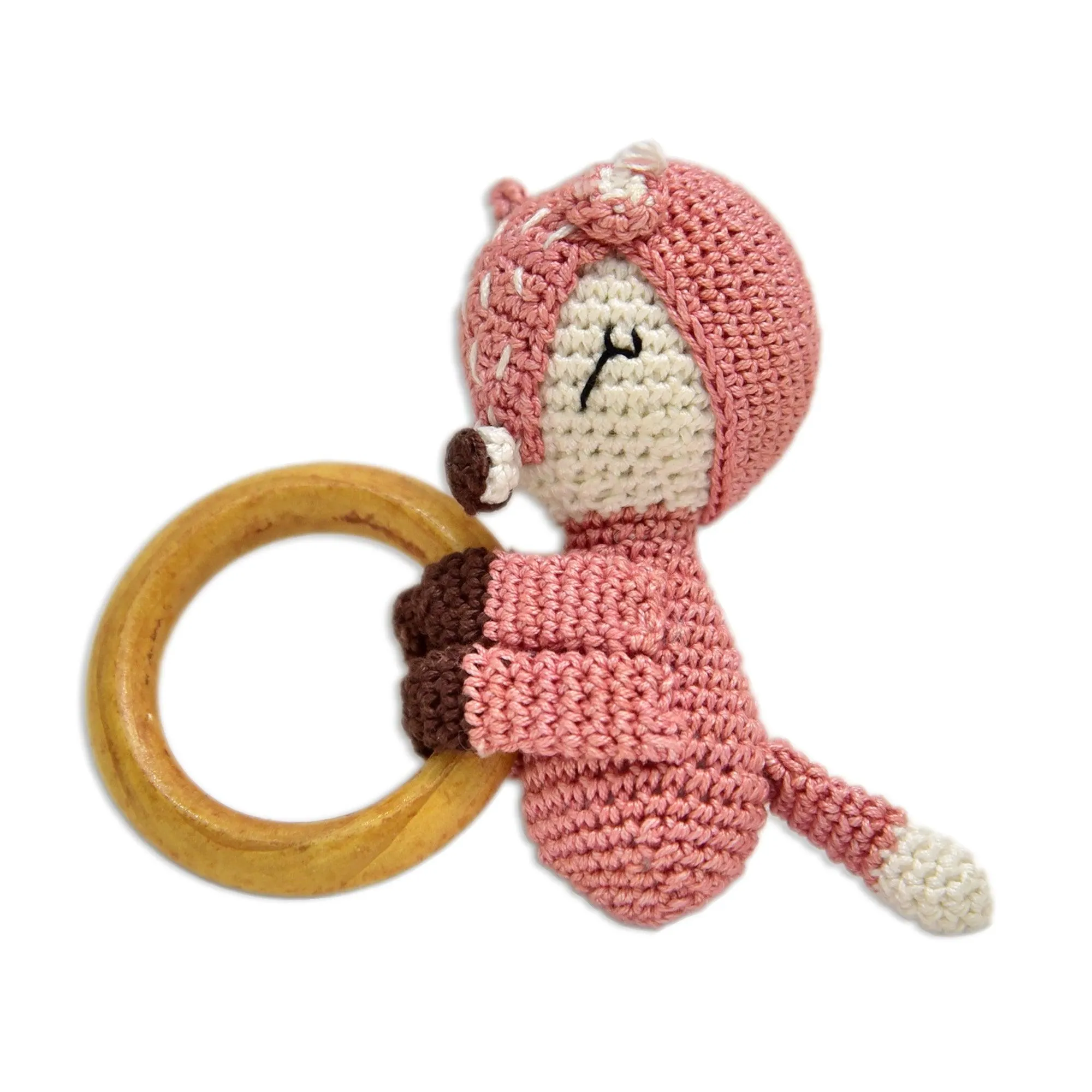 Pink Reindeer Rattle