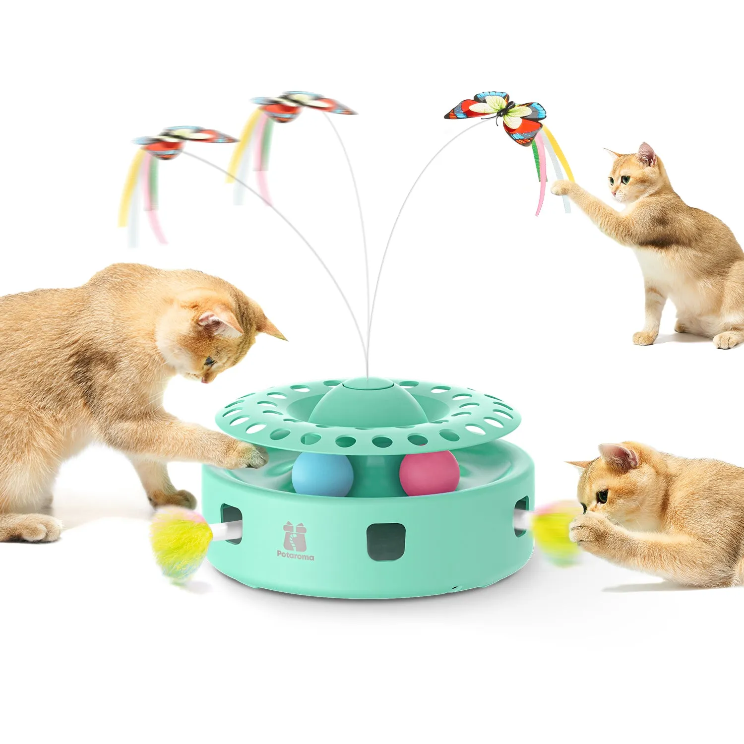 Potaroma Cat Toys 3-in-1 Automatic Interactive Kitten Toy