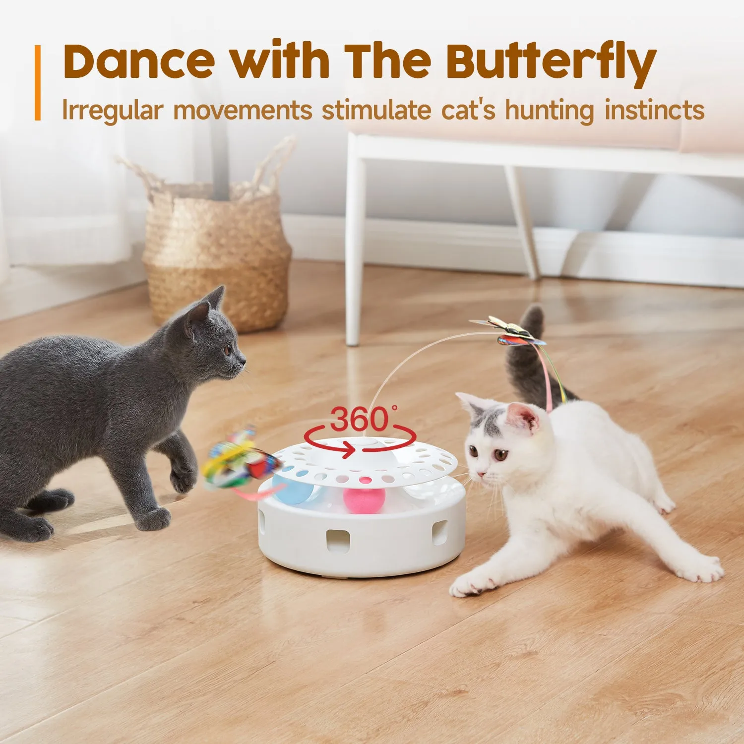 Potaroma Cat Toys 3-in-1 Automatic Interactive Kitten Toy