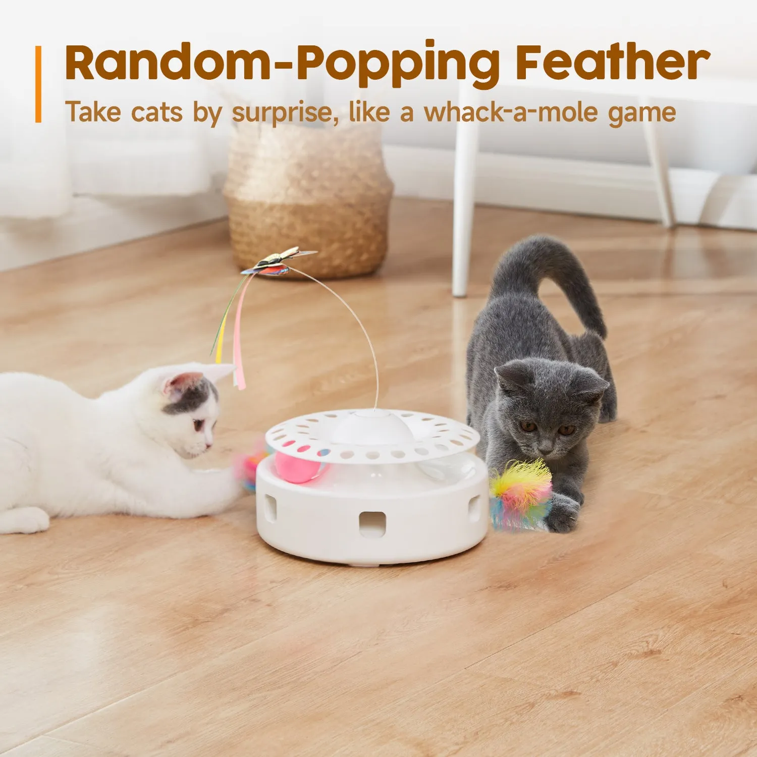 Potaroma Cat Toys 3-in-1 Automatic Interactive Kitten Toy