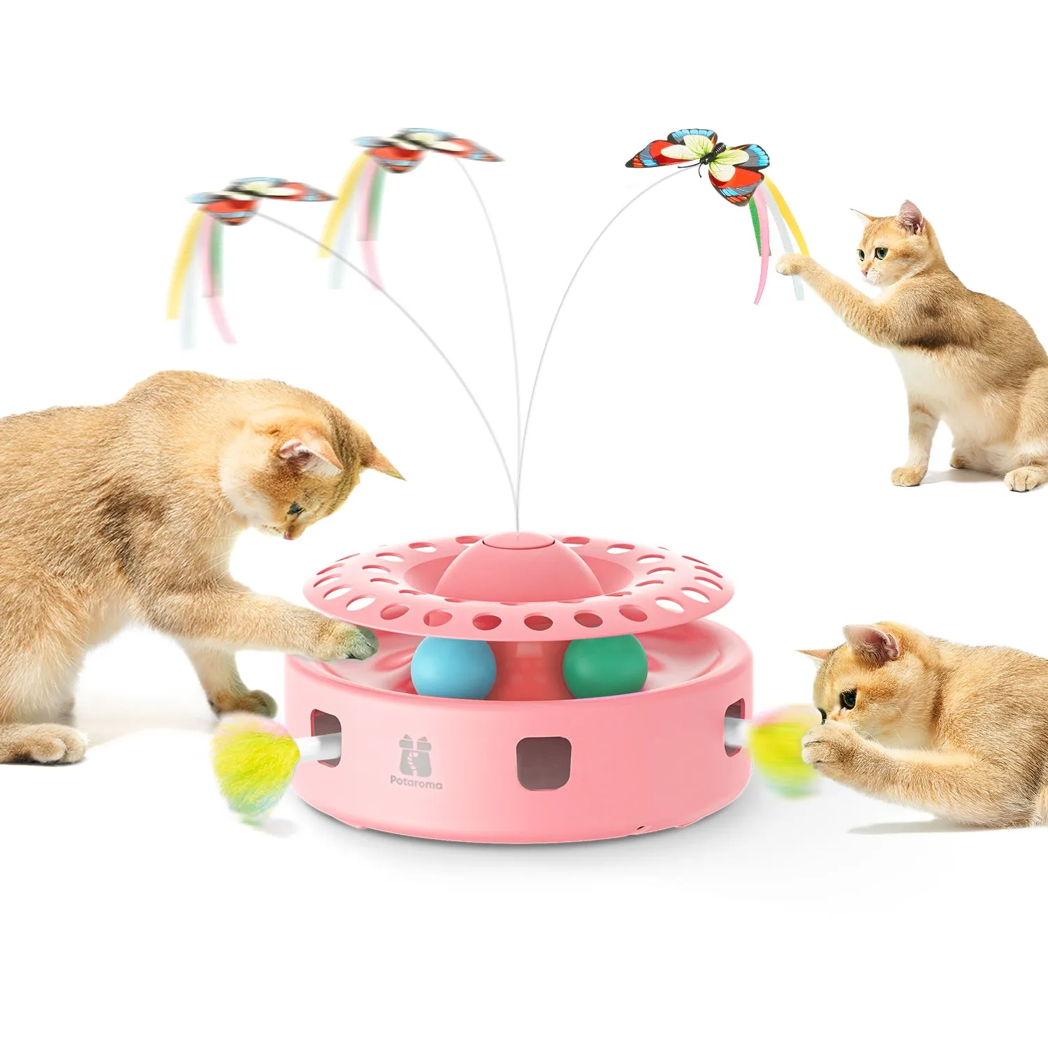 Potaroma Cat Toys 3-in-1 Automatic Interactive Kitten Toy