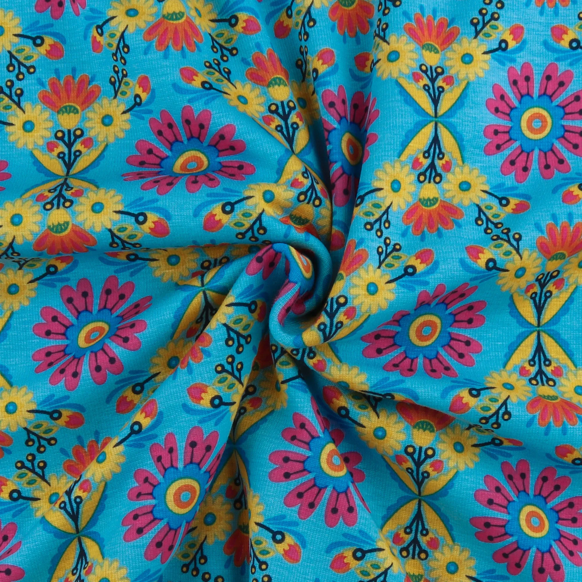 Printed Alpine Fleece - LADYBUG - Light Blue