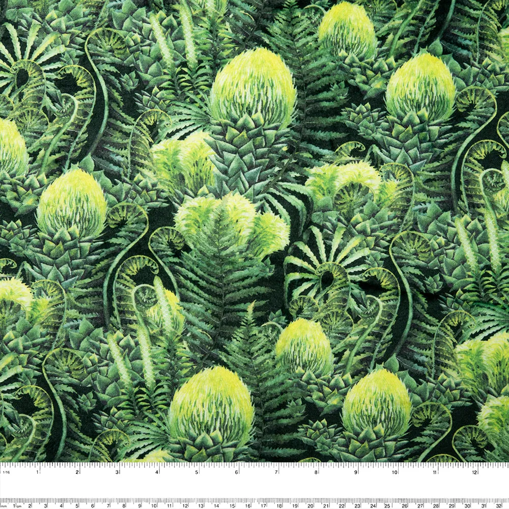 Printed Micro Chenille - DIGITAL - Cactus - Green