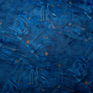 Printed Micro Chenille - DIGITAL - Jeans pocket - Blue