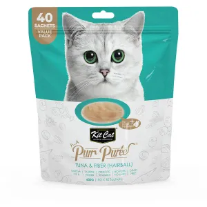 Purr Puree Tuna & Fibre Hairball Sachets Cat Treats