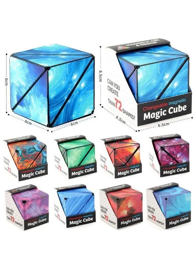 Shape Shifting Box, Fidget Cube with 36 Rare Earth Magnets - Extraordinary 3D Magic Cube – Cube Magnet Fidget Toy Transforms Into Over 70 Shapes, Green