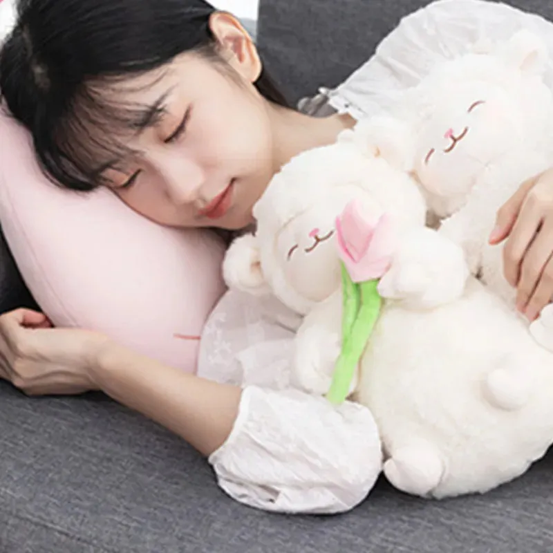 Sheep Hold Tulip Flower Plush Doll - Lovesickdoe