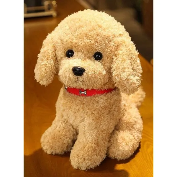 Soft and Adorable Realistic Furry Toy Dog with Pure Cotton Filling for Children Gift and Home Decoration, White