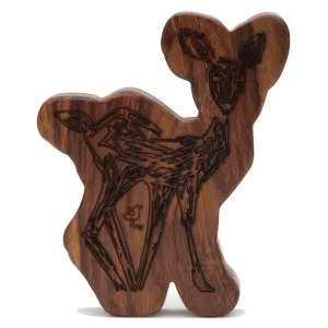 Wood Teething Rattle - Fawn