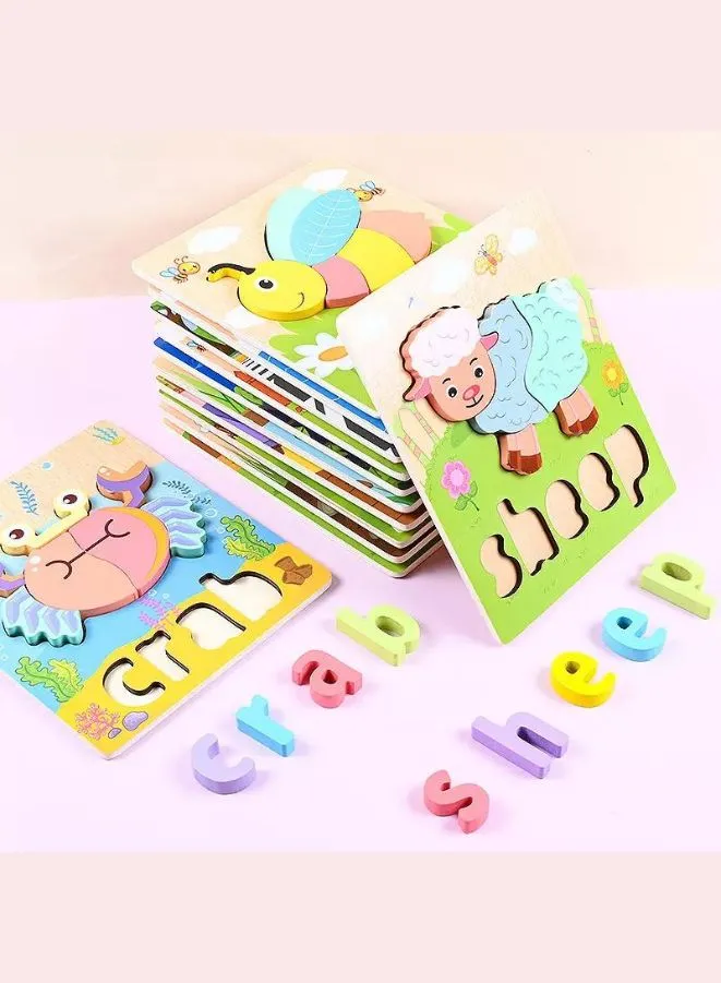 Wooden 3D Puzzle Educational Toys for Children Teaching Aid Car